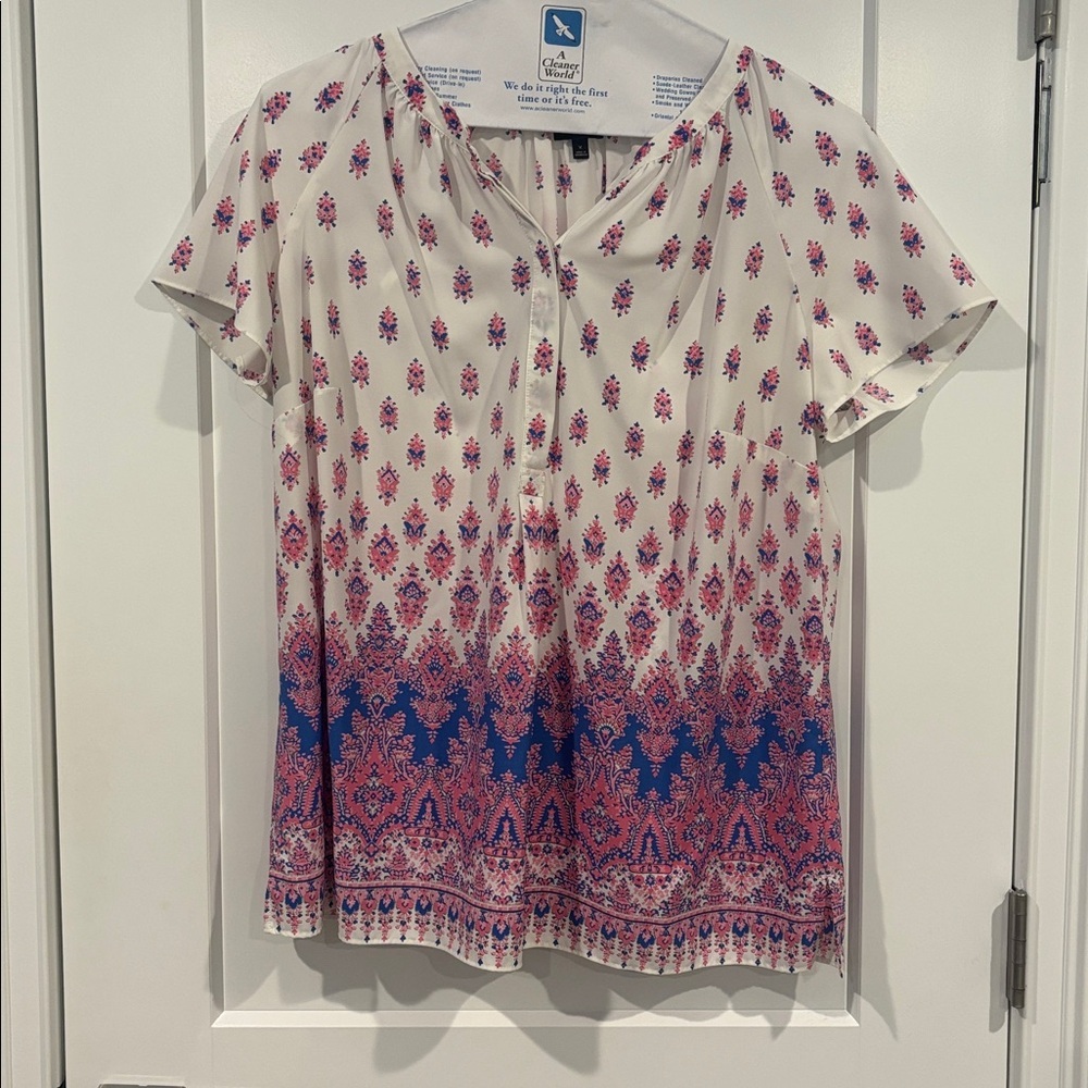 Talbots Womens Short Sleeve Blouse 0X